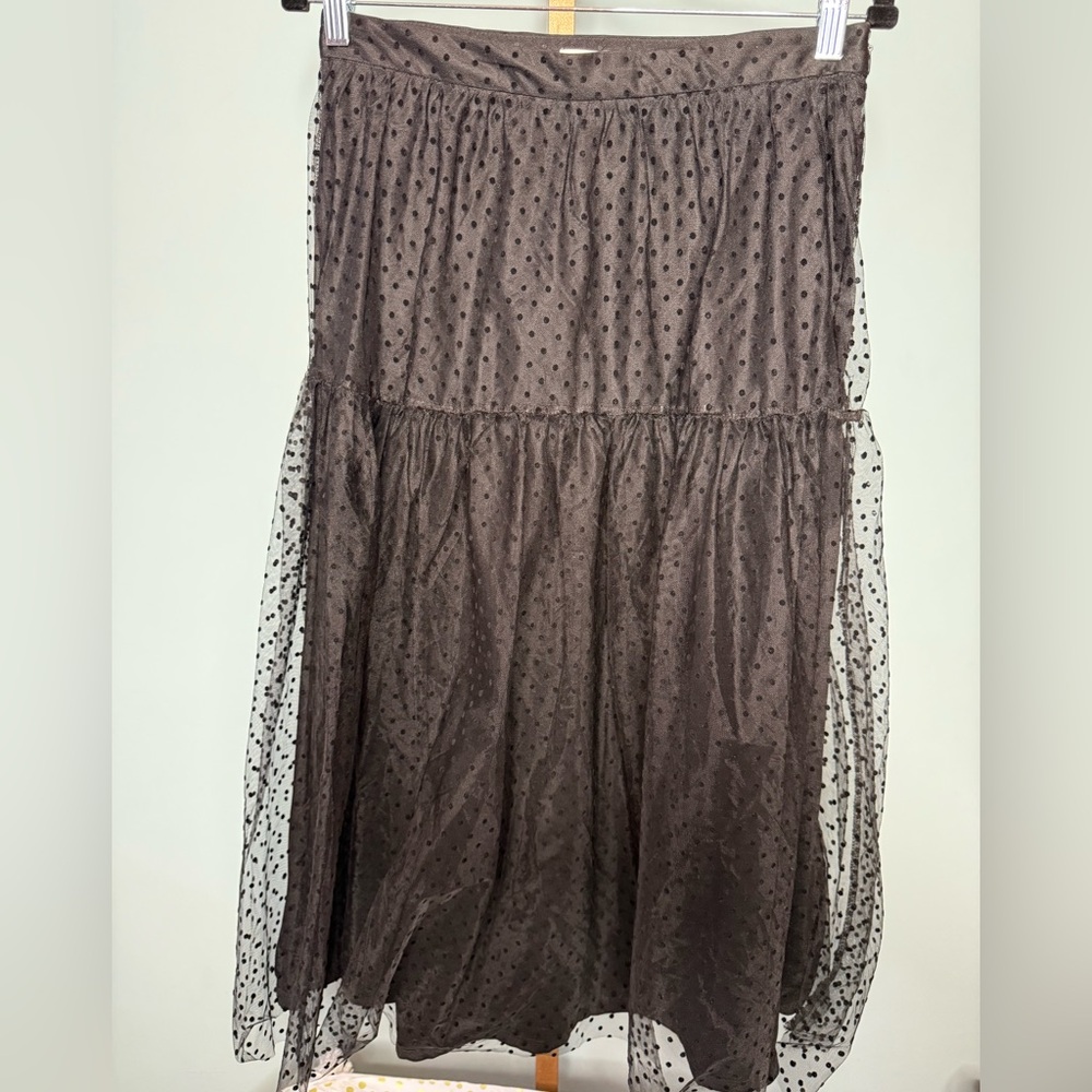 H&M Black Tiered Mesh Aline Skirt